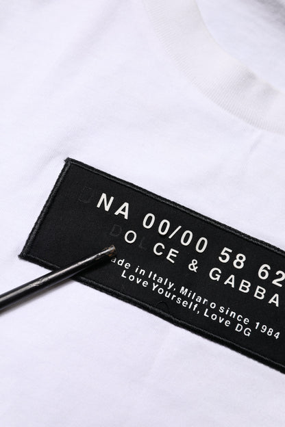 White Cotton Logo Patch Crew Neck T-shirt