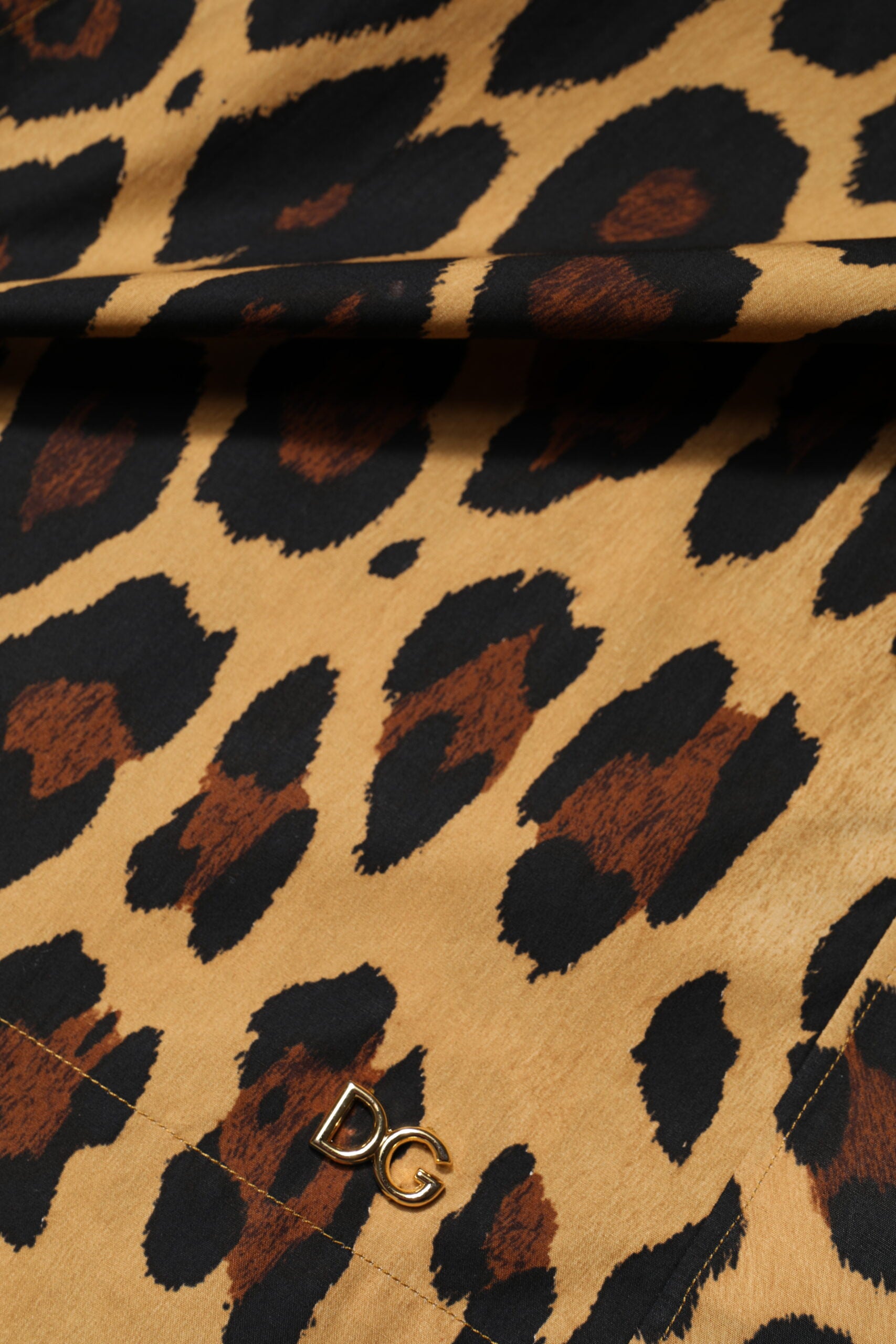 Brown Leopard Short Sleeve Collared Polo Top