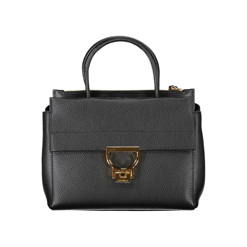 Bolso de cuero negro para mujer