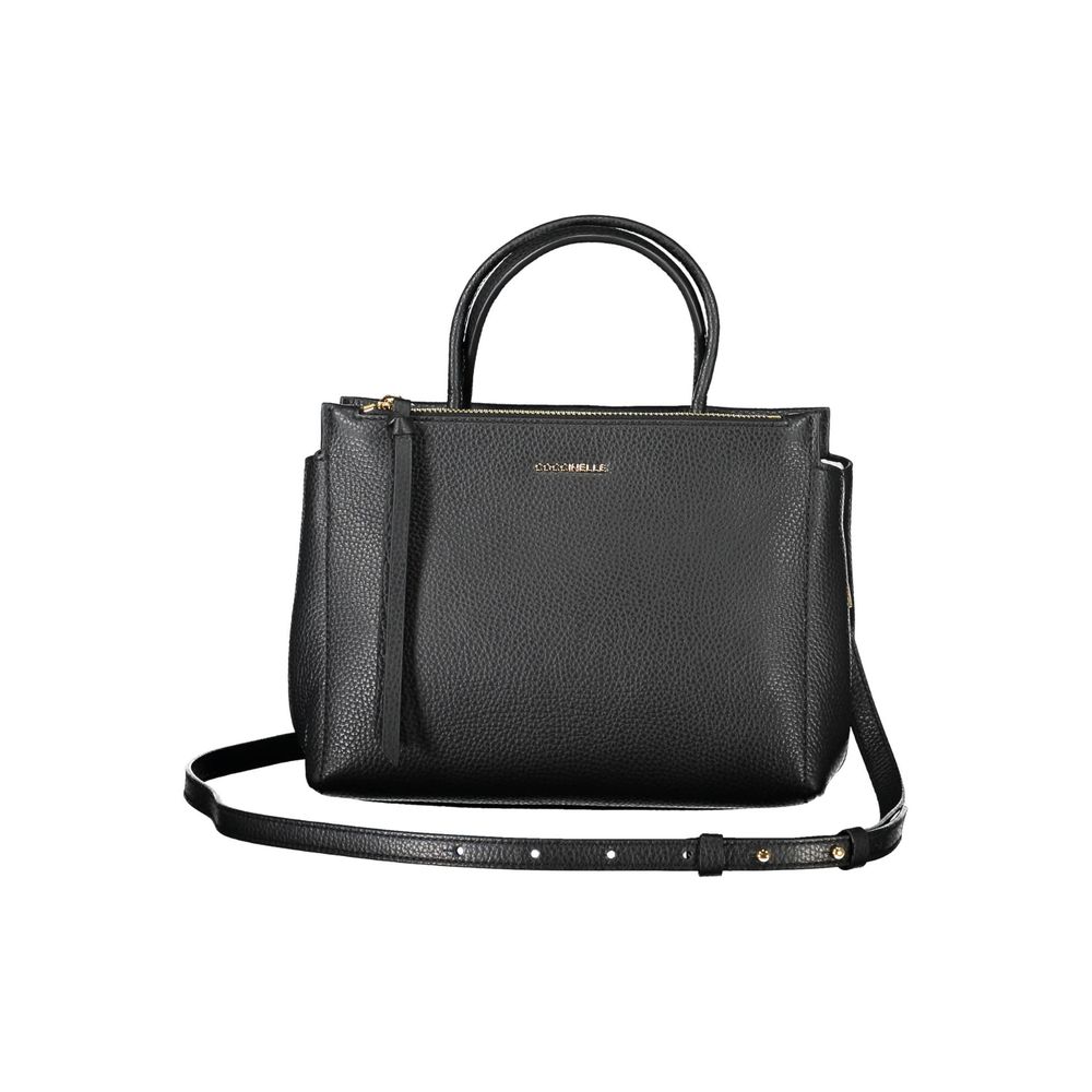 Bolso de cuero negro para mujer