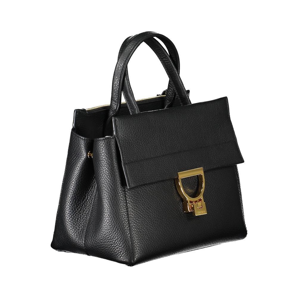 Bolso de cuero negro para mujer