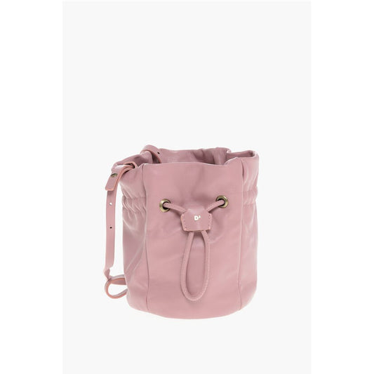 Leather Bucket Bag with Removable Shoulder Strap