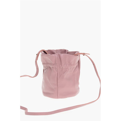 Leather Bucket Bag with Removable Shoulder Strap