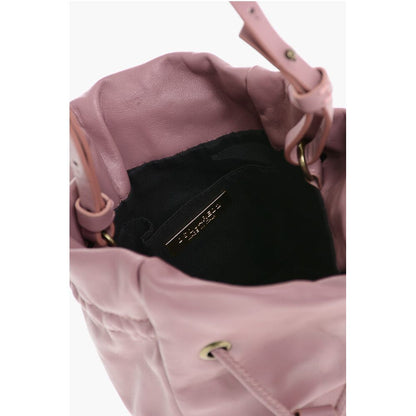 Leather Bucket Bag with Removable Shoulder Strap