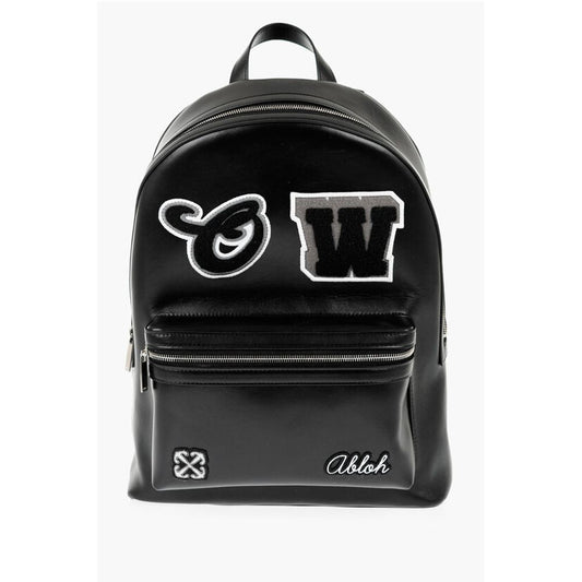 Leather ROUND VARSITY Backpack with Patches