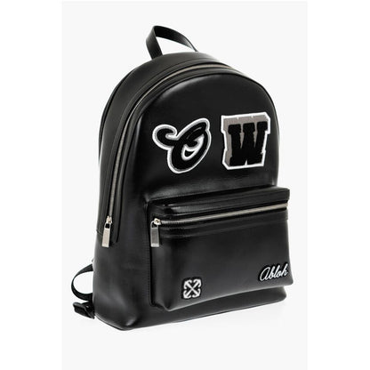Leather ROUND VARSITY Backpack with Patches