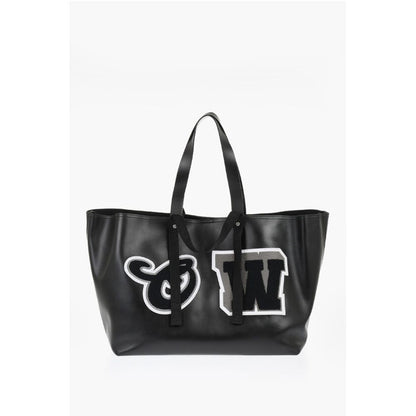 Leather DAY OFF VARSITY Weekend Bag with Contrasting Patches