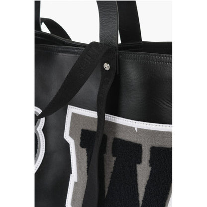 Leather DAY OFF VARSITY Weekend Bag with Contrasting Patches