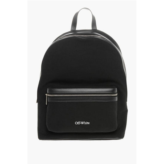 Solid Color Canvas Backpack with Embroidered Logo