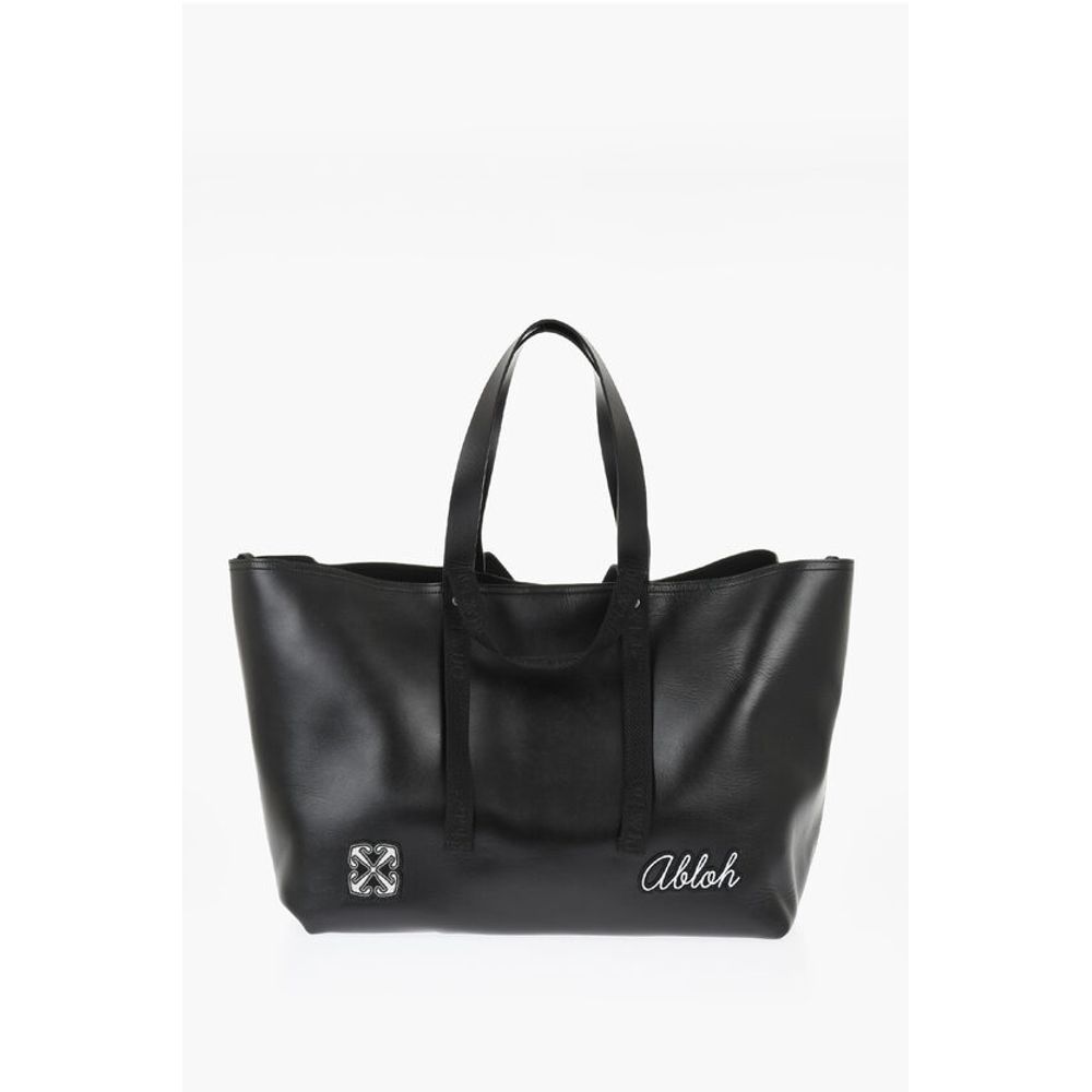 Leather DAY OFF VARSITY Weekend Bag with Contrasting Patches