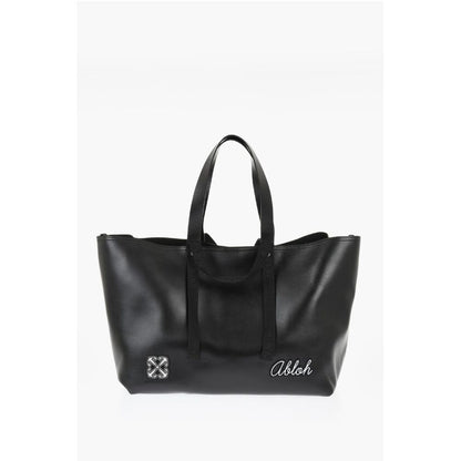 Leather DAY OFF VARSITY Weekend Bag with Contrasting Patches