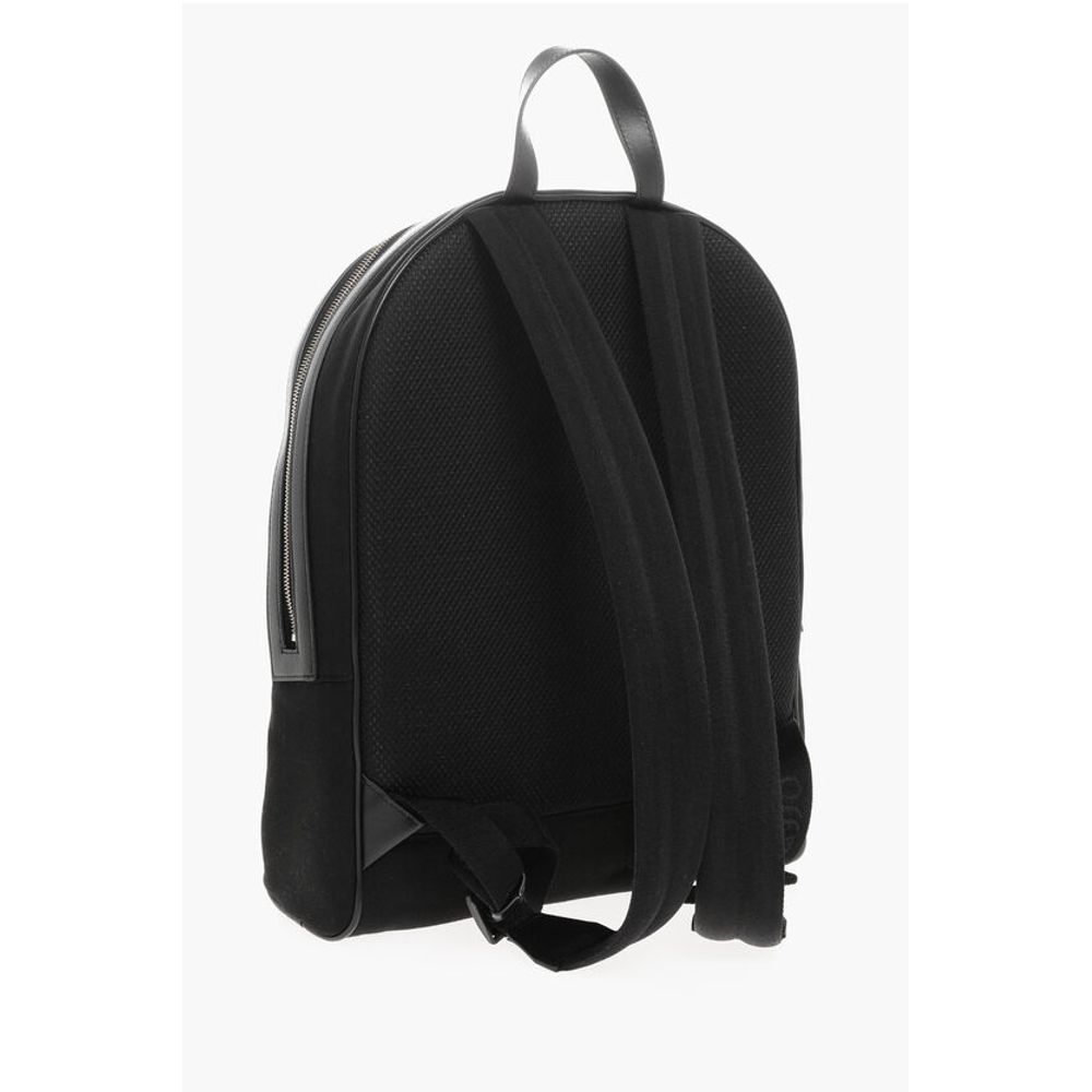 Solid Color Canvas Backpack with Embroidered Logo