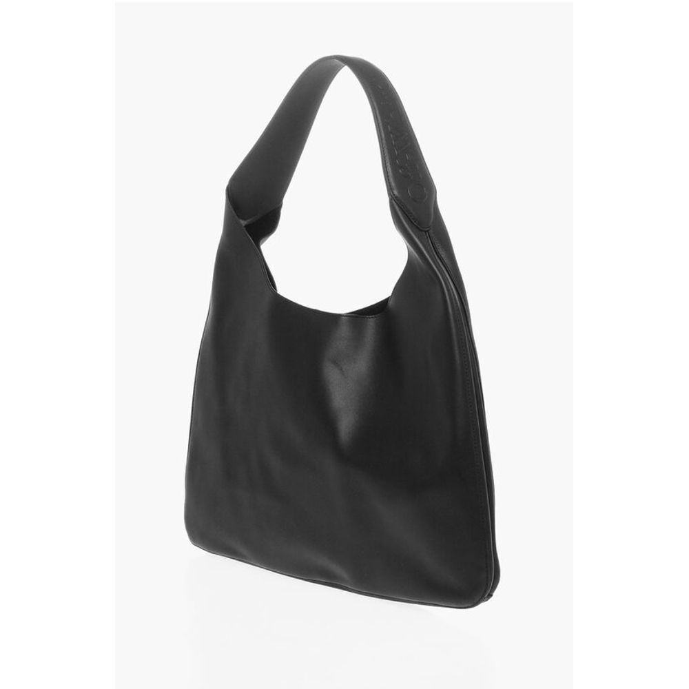 Solid Color Leather METROPOLITAN Hobo Bag