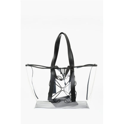 See-Through Pvc Tote Bag with Leather Details