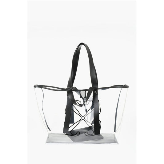 See-Through Pvc Tote Bag with Leather Details