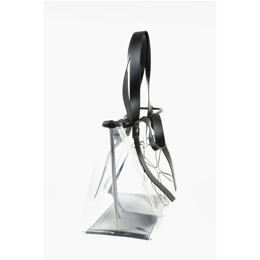 See-Through Pvc Tote Bag with Leather Details