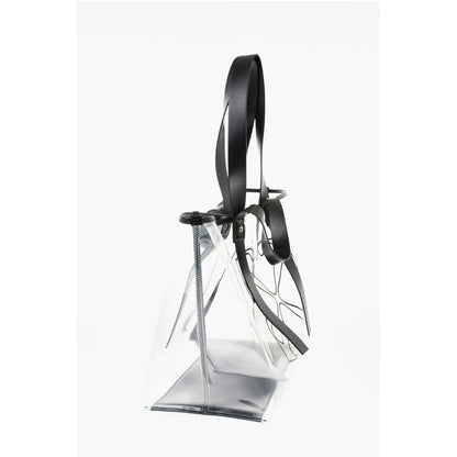 See-Through Pvc Tote Bag with Leather Details