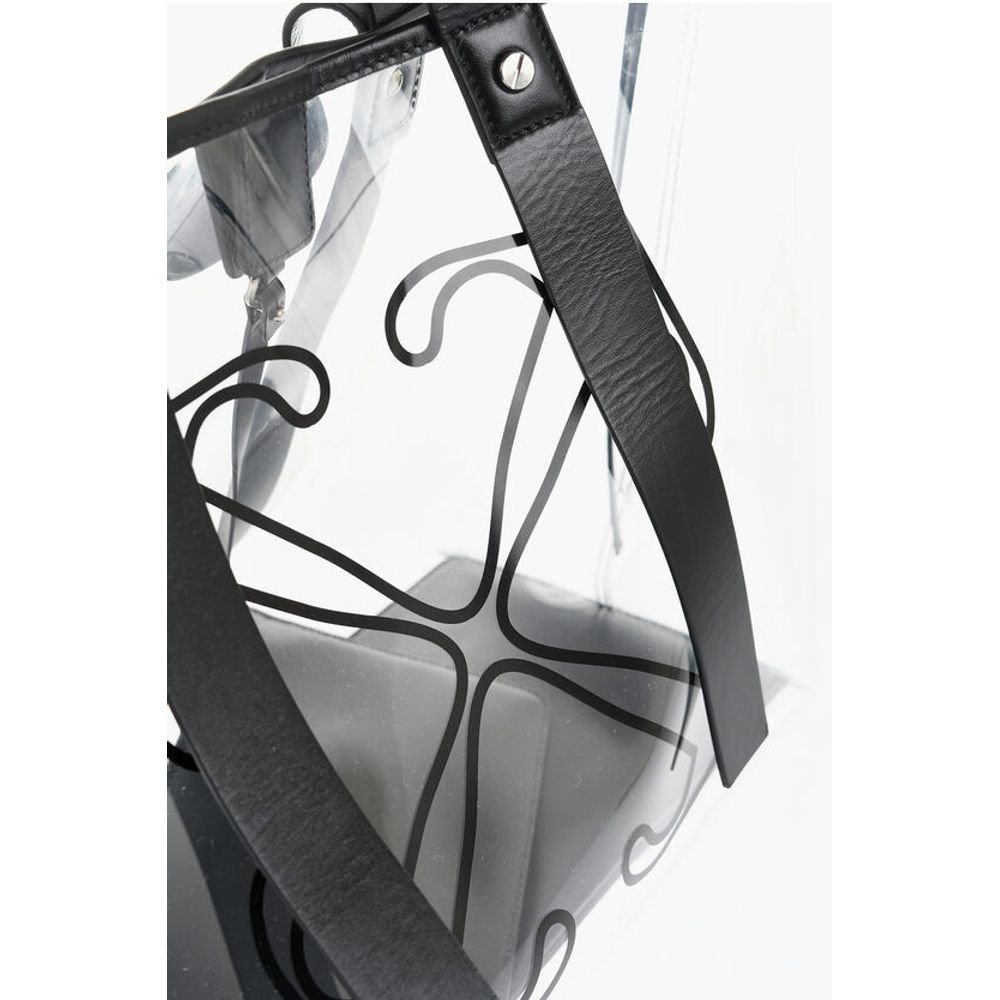 See-Through Pvc Tote Bag with Leather Details
