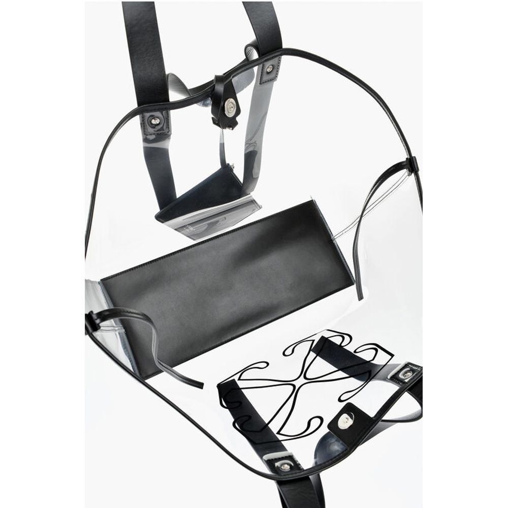See-Through Pvc Tote Bag with Leather Details