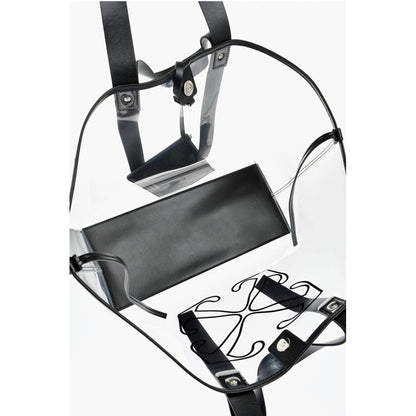 See-Through Pvc Tote Bag with Leather Details