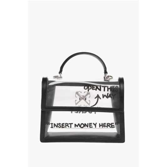 Leather and See-Through Pvc JITNEY 2.8 Handbag with Silver T