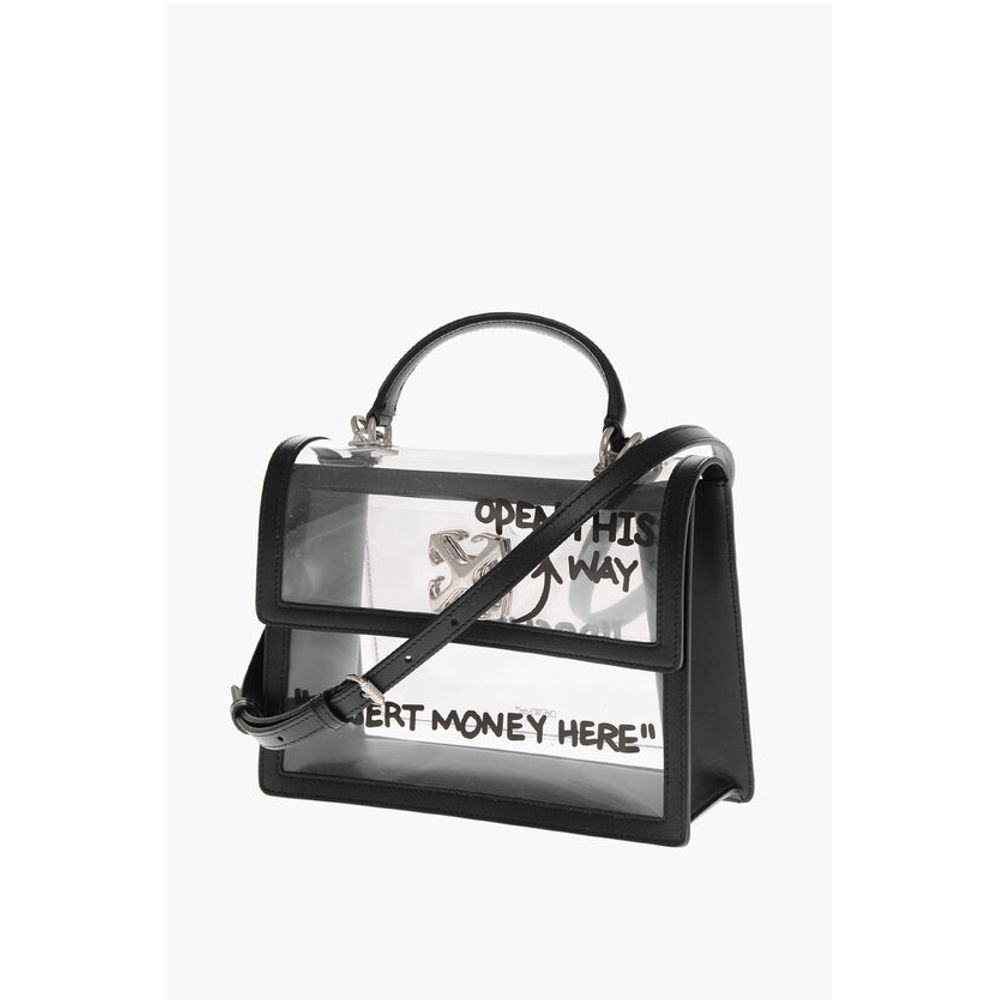 Leather and See-Through Pvc JITNEY 2.8 Handbag with Silver T