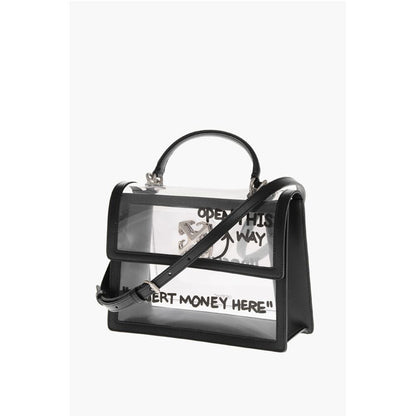 Leather and See-Through Pvc JITNEY 2.8 Handbag with Silver T
