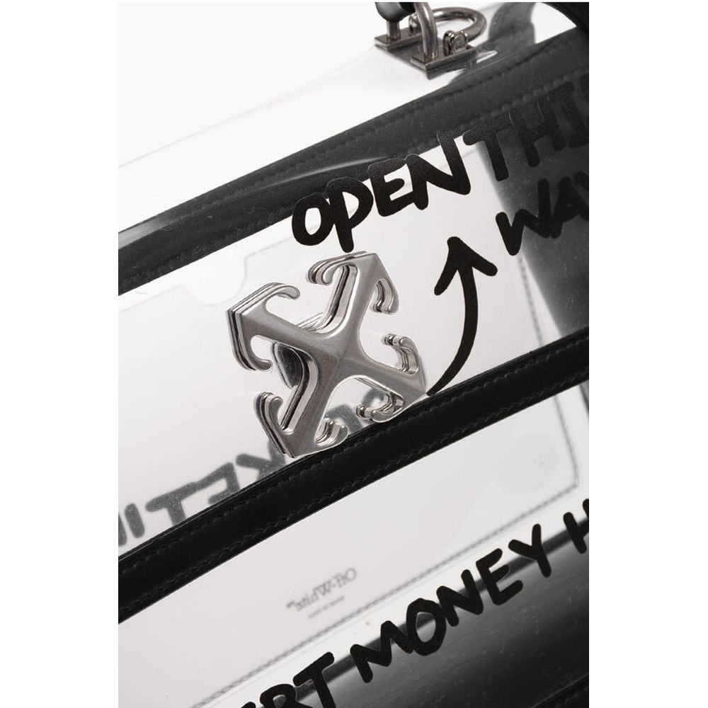 Leather and See-Through Pvc JITNEY 2.8 Handbag with Silver T