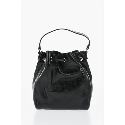 Vinil Leather Bucket Bag with Metallic Detail