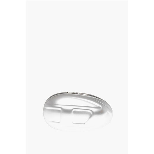 Oval Shaped Rigid 1-DR FOLD Clutch Bag with Embossed Oval D