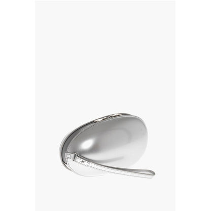 Oval Shaped Rigid 1-DR FOLD Clutch Bag with Embossed Oval D