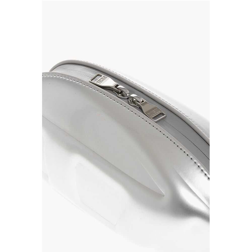 Oval Shaped Rigid 1-DR FOLD Clutch Bag with Embossed Oval D