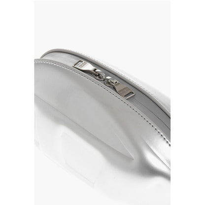 Oval Shaped Rigid 1-DR FOLD Clutch Bag with Embossed Oval D