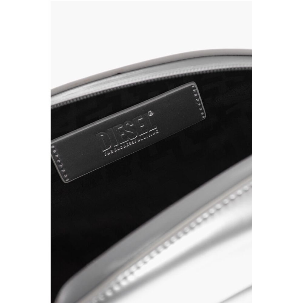 Oval Shaped Rigid 1-DR FOLD Clutch Bag with Embossed Oval D
