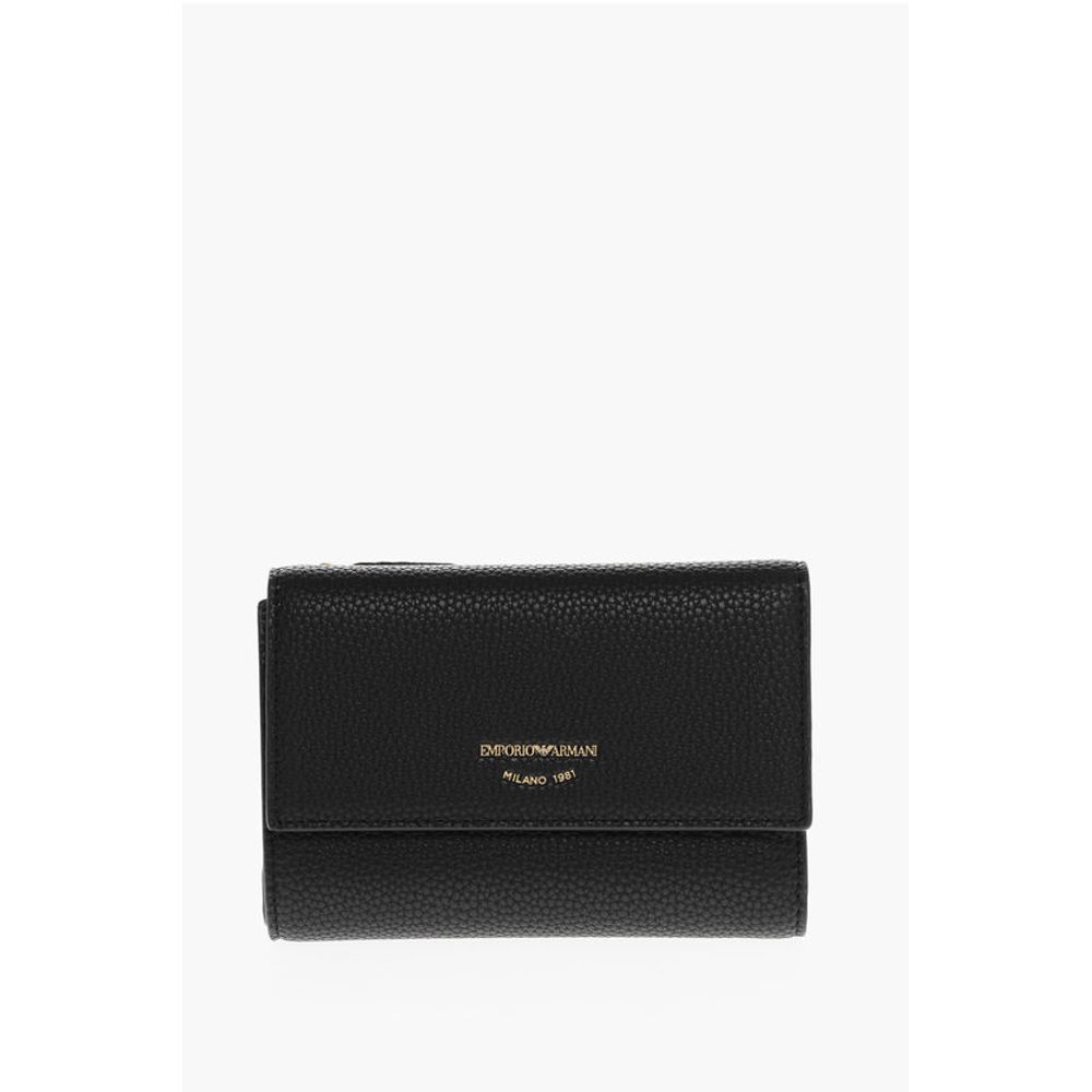 EMPORIO Textured Faux Leather Bi-Fold Wallet