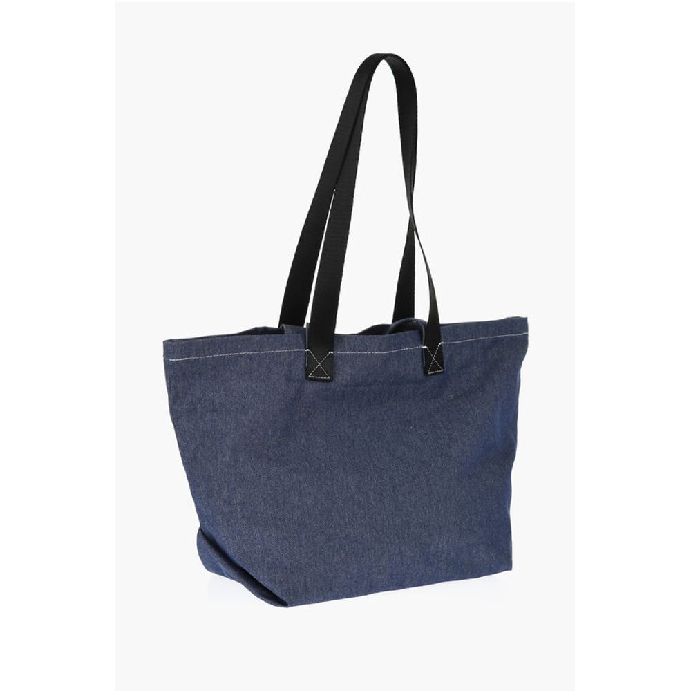SEE BY Denim Tote Bag with Embossed Embroidery