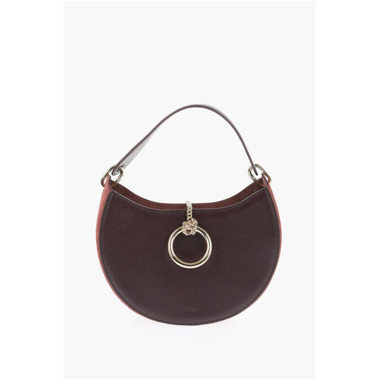 Solid Color Leather Hobo Bag with Suede Detail