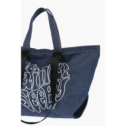 SEE BY Denim Tote Bag with Embossed Embroidery