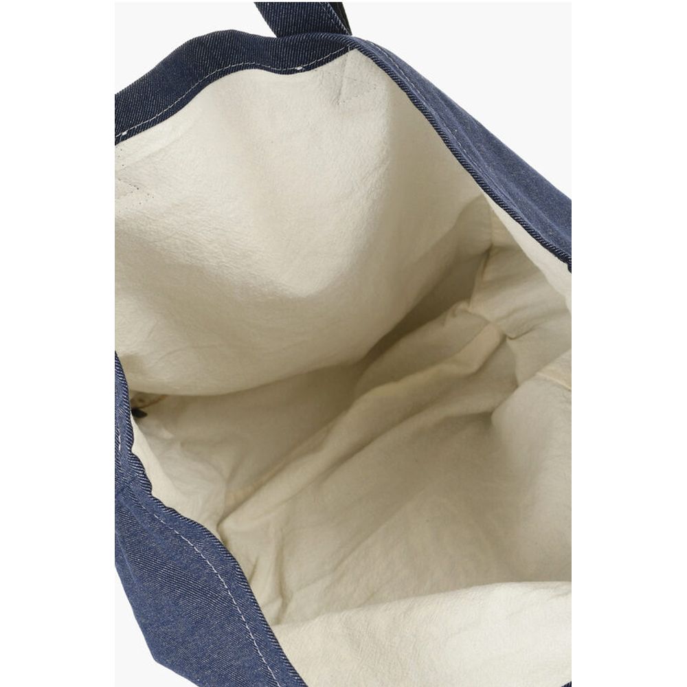 SEE BY Denim Tote Bag with Embossed Embroidery