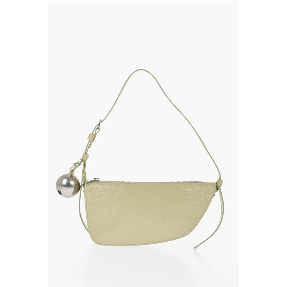 Patent Leather SHIELD SLING Shoulder Bag with Silver-Tone Ch
