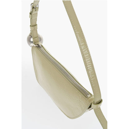 Patent Leather SHIELD SLING Shoulder Bag with Silver-Tone Ch