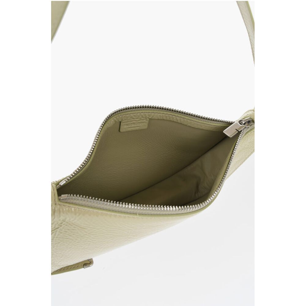 Patent Leather SHIELD SLING Shoulder Bag with Silver-Tone Ch