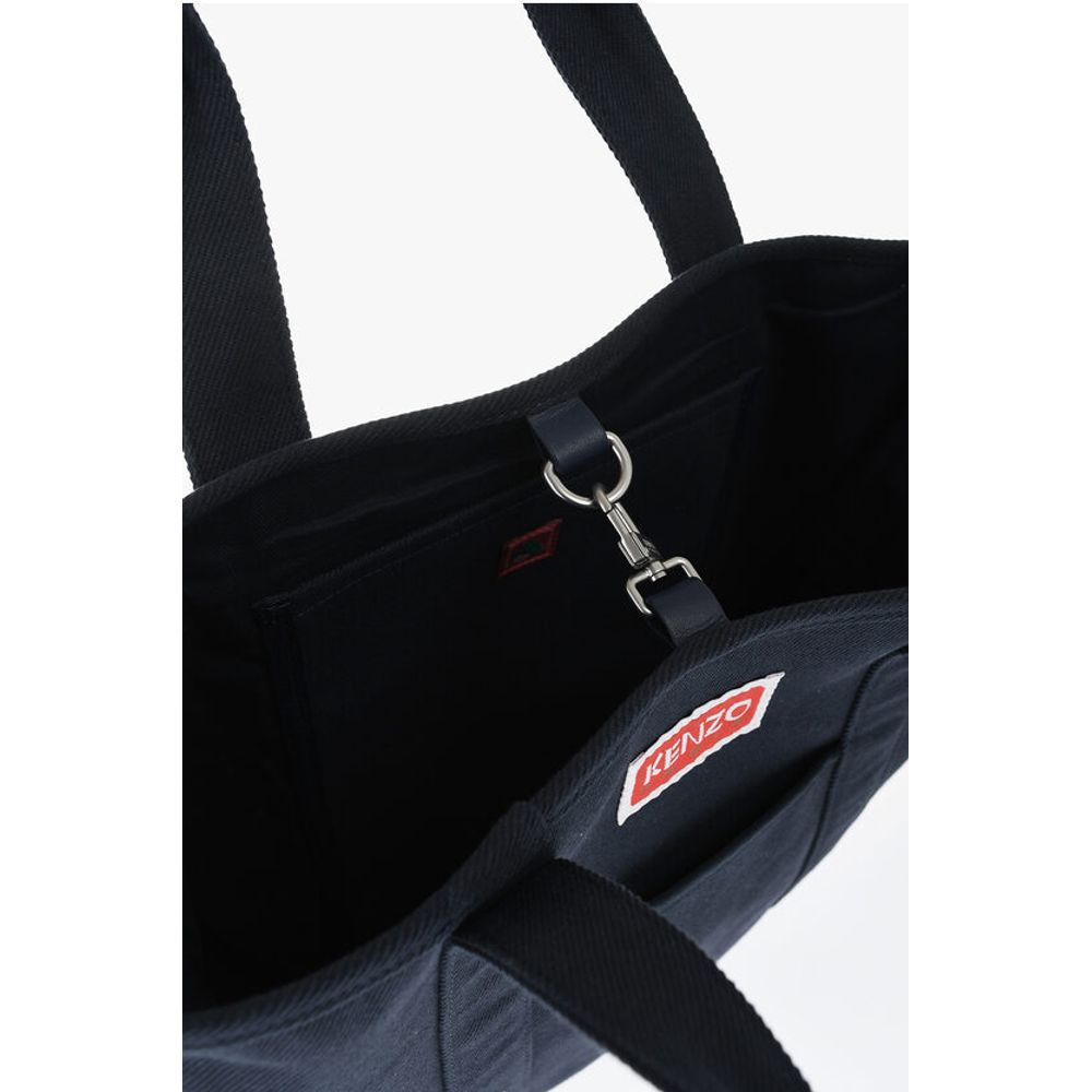 Cotton Twill Tote Bag with Maxi Embroidery