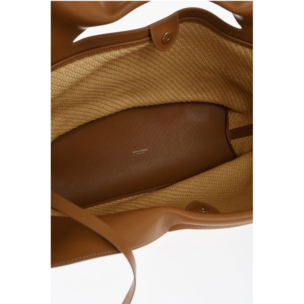 Leather and Raffia THE BOW Maxi Tote Bag