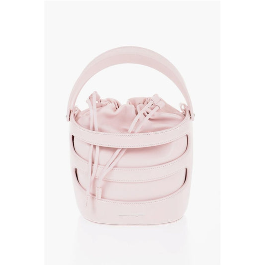 Solid Color Leather Bucket Bag