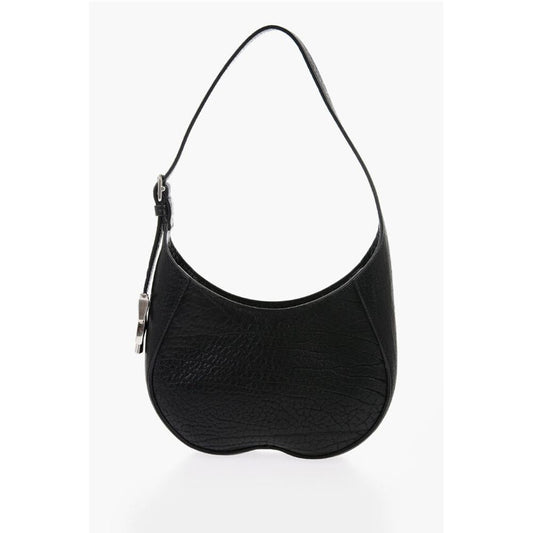 Textured Leather CHESS BAGUETTE Shoulder Bag with Silver-Ton