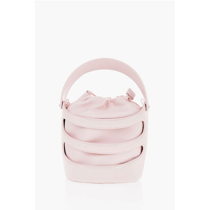 Solid Color Leather Bucket Bag