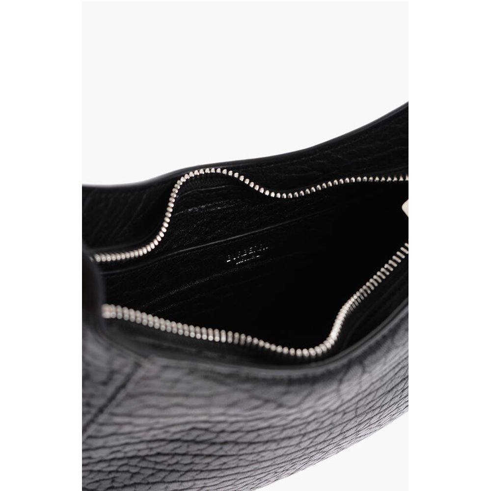 Textured Leather CHESS BAGUETTE Shoulder Bag with Silver-Ton