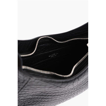 Textured Leather CHESS BAGUETTE Shoulder Bag with Silver-Ton