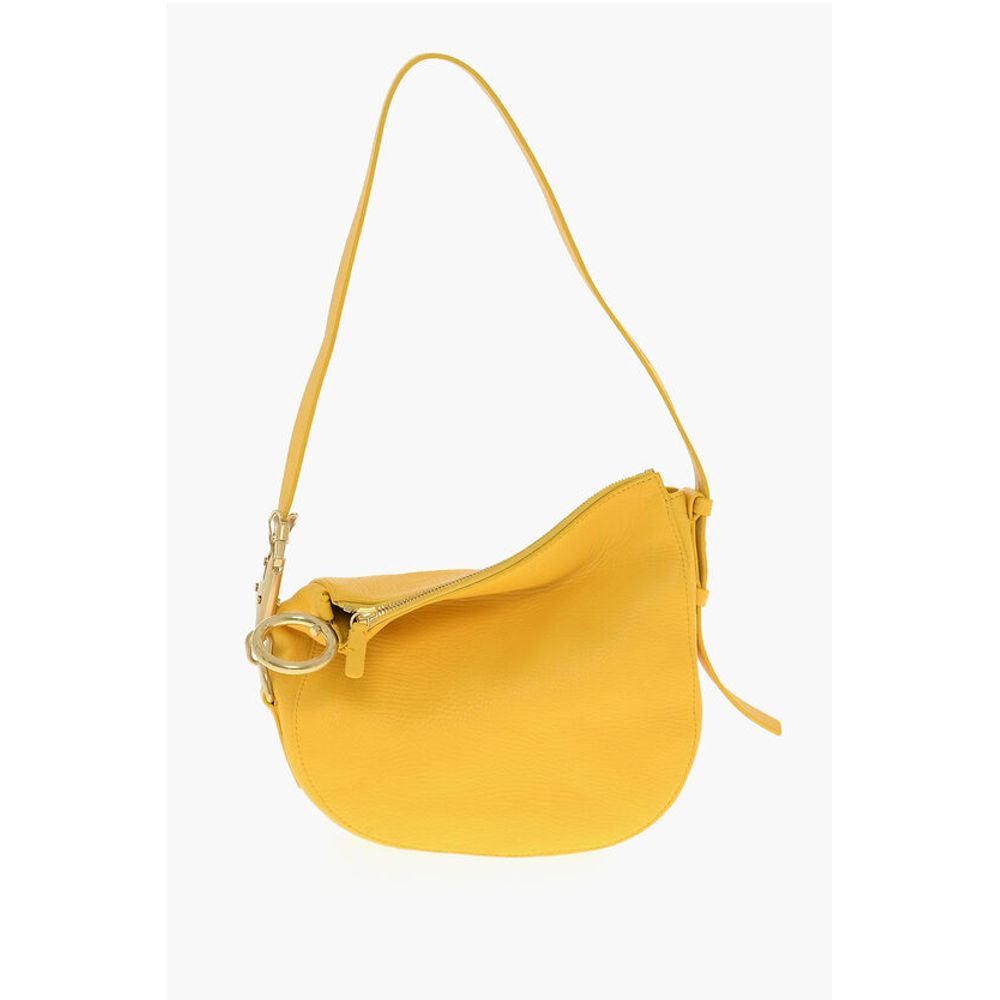 Textured Leather SM KNIGHT Shoulder Bag with Metal Details